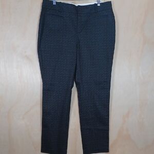 Calvin Klein Black And White Diamond Pattern Slacks, High Rise Straight Leg